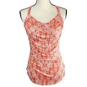 Banana Republic Racerback Tank Top Built In Sports Bra Orange